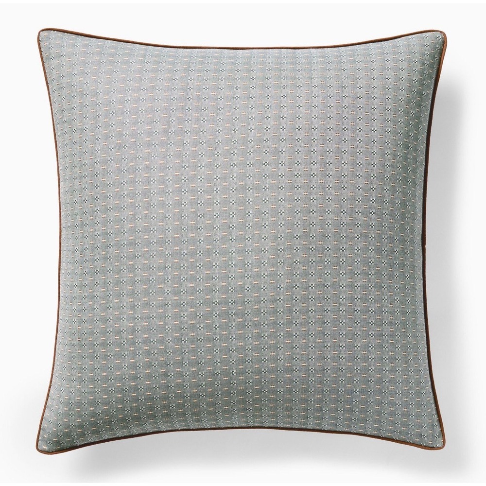 West Elm Reversible Micro Pattern Graphite Cotton, 2 Euro Shams, NWT, Retail $98 - Picture 2 of 4